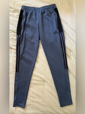 Adidas Tiro Pants Size Small Blue Aeroready Soccer Training Joggers Zip Ankle